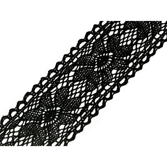 Cotton bobbin lace trim / insert, width 55 mm - White (1 Meter) Cotton bobbin lace trim / insert, width 55 mm - White (1 Meter)