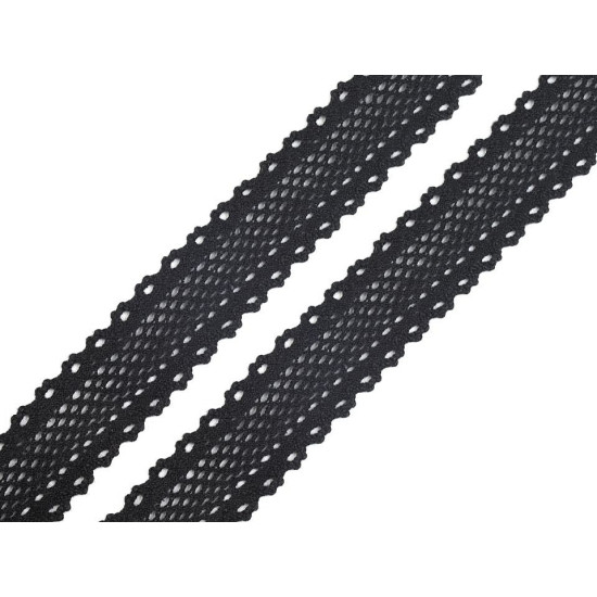 Cotton bobbin lace trim / insert, width 34 mm - Ecru light (1 Meter) Cotton bobbin lace trim / insert, width 34 mm - Ecru light (1 Meter)