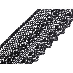 Koronka bawełniana klockowa szerokość 11,5 cm - Czarny (1 Metr)