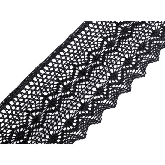 Koronka bawełniana klockowa szerokość 11,5 cm - Czarny (1 Metr) Koronka bawełniana klockowa szerokość 11,5 cm - Czarny (1 Metr)