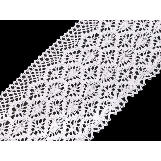 Koronka bawełniana klockowa szerokość 14 cm - White (1 Metr) Koronka bawełniana klockowa szerokość 14 cm - White (1 Metr)
