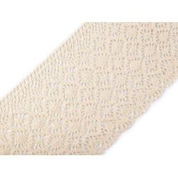 Koronka bawełniana klockowa szerokość 14 cm - Naturalny jasny (1 Metr)