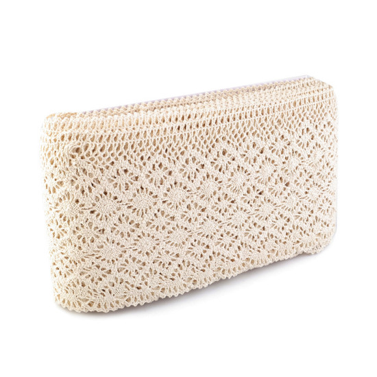 Koronka bawełniana klockowa szerokość 14 cm - White (1 Metr) Koronka bawełniana klockowa szerokość 14 cm - White (1 Metr)