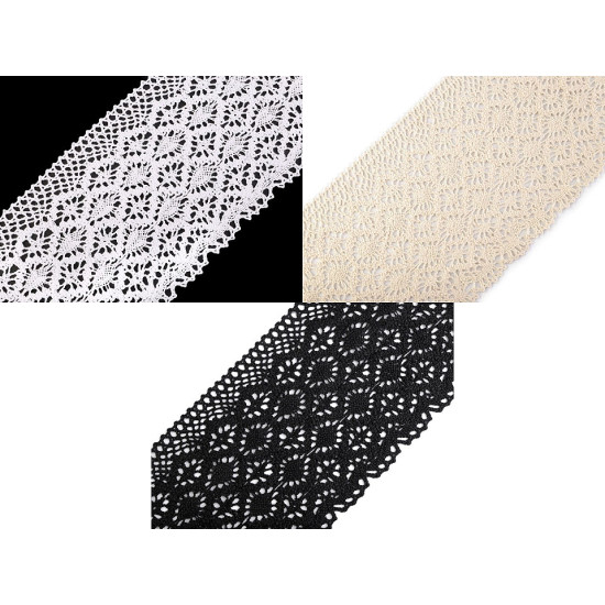 Koronka bawełniana klockowa szerokość 14 cm - White (1 Metr) Koronka bawełniana klockowa szerokość 14 cm - White (1 Metr)