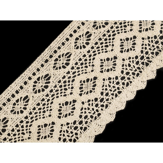 Koronka bawełniana klockowa szerokość 12,5 cm - White (1 Metr)