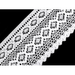 Koronka bawełniana klockowa szerokość 12,5 cm - White (1 Metr)