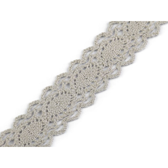Cotton bobbin lace trim / insert, width 25 mm - White (1 Meter) Cotton bobbin lace trim / insert, width 25 mm - White (1 Meter)