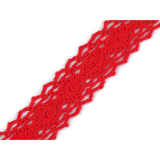 Cotton bobbin lace trim / insert, width 25 mm - White (1 Meter) Cotton bobbin lace trim / insert, width 25 mm - White (1 Meter)