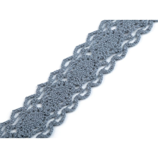Cotton bobbin lace trim / insert, width 25 mm - White (1 Meter) Cotton bobbin lace trim / insert, width 25 mm - White (1 Meter)
