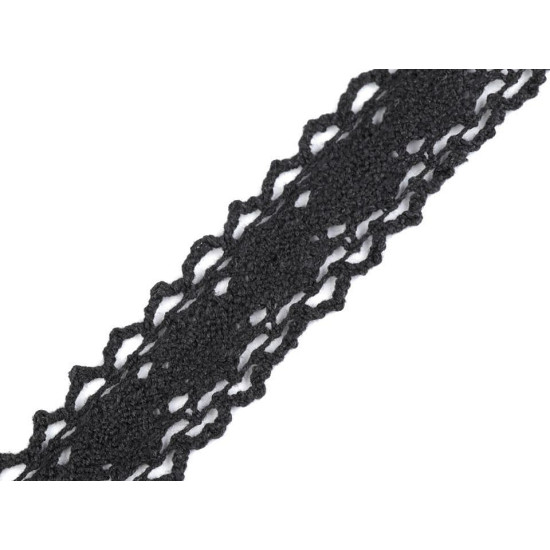 Cotton bobbin lace trim / insert, width 25 mm - White (1 Meter) Cotton bobbin lace trim / insert, width 25 mm - White (1 Meter)
