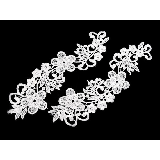 Applikation spitze / spitzeneinsatz 8x27 cm - Schwarz (2 Stücke) Applikation spitze / spitzeneinsatz 8x27 cm - Schwarz (2 Stücke)