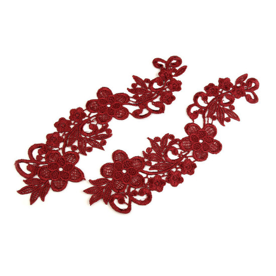 Applikation spitze / spitzeneinsatz 8x27 cm - Schwarz (2 Stücke) Applikation spitze / spitzeneinsatz 8x27 cm - Schwarz (2 Stücke)