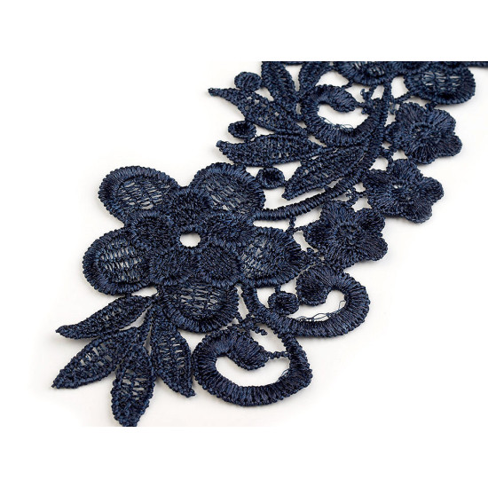 Applikation spitze / spitzeneinsatz 8x27 cm - Schwarz (2 Stücke) Applikation spitze / spitzeneinsatz 8x27 cm - Schwarz (2 Stücke)