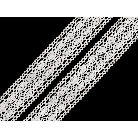 Cotton bobbin lace trim / insert, width 40 mm - Black (1 Meter) Cotton bobbin lace trim / insert, width 40 mm - Black (1 Meter)