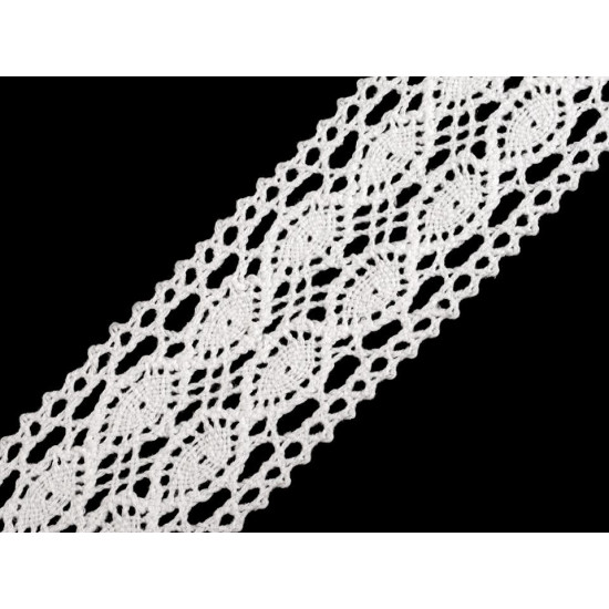 Cotton bobbin lace trim / insert, width 40 mm - Black (1 Meter) Cotton bobbin lace trim / insert, width 40 mm - Black (1 Meter)