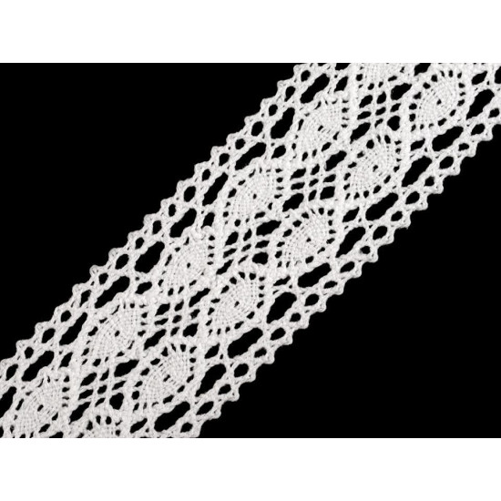 Cotton bobbin lace trim / insert, width 40 mm - Black (1 Meter) Cotton bobbin lace trim / insert, width 40 mm - Black (1 Meter)