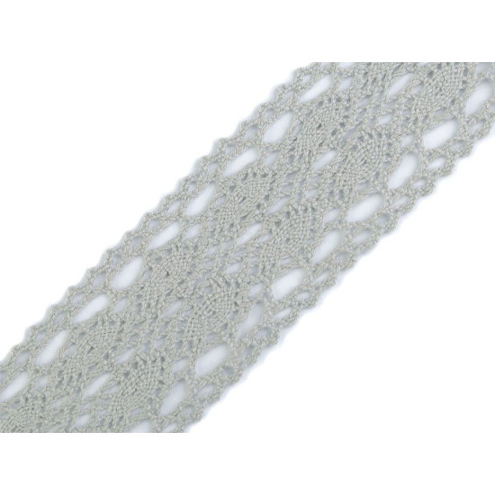 Cotton bobbin lace trim / insert, width 40 mm - Black (1 Meter) Cotton bobbin lace trim / insert, width 40 mm - Black (1 Meter)