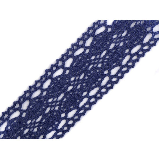 Cotton bobbin lace trim / insert, width 40 mm - Black (1 Meter) Cotton bobbin lace trim / insert, width 40 mm - Black (1 Meter)