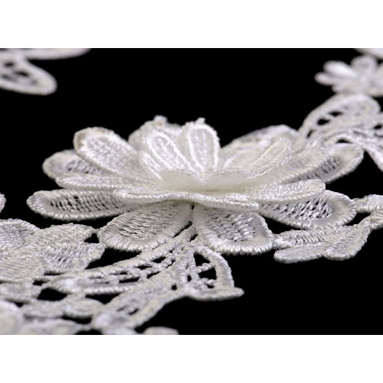 Wstawka dekoltowa / aplikacja koronkowa 3d 10x28 cm - White (6 Sztuki) Wstawka dekoltowa / aplikacja koronkowa 3d 10x28 cm - White (6 Sztuki)