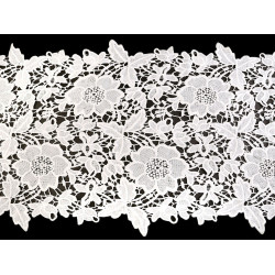 Dantelă brodată / napron, lățime 36 cm - Off white (1 Metru)