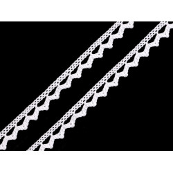 Koronka bawełniana szerokość 9 mm klockowa - White (1 Metr)