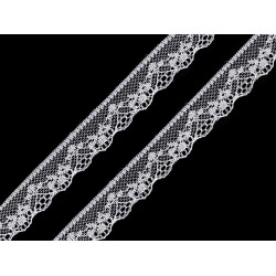 Polyamide nylon lace trim width 18 mm - White (15 Meters)