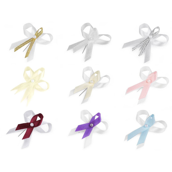 Satin wedding ribbon bow width 35 mm - Cream lightest (100 Pieces) Satin wedding ribbon bow width 35 mm - Cream lightest (100 Pieces)