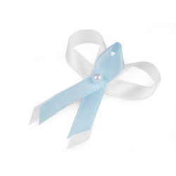 Satin wedding ribbon bow width 35 mm - Blue light (100 Pieces)