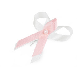 Satin wedding ribbon bow width 35 mm - Light pink (100 Pieces)
