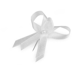 Satin wedding ribbon bow width 35 mm - White (100 Pieces)