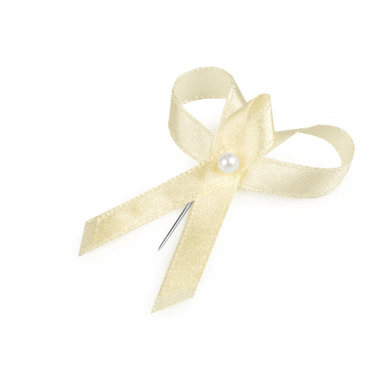 Satin wedding ribbon bow width 35 mm - Cream lightest (100 Pieces) Satin wedding ribbon bow width 35 mm - Cream lightest (100 Pieces)