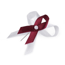 Satin wedding ribbon bow width 35 mm - Bordeaux (100 Pieces)