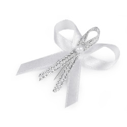 Satin wedding ribbon bow width 35 mm - White (100 Pieces)