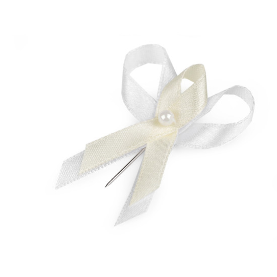 Satin wedding ribbon bow width 35 mm - Cream lightest (100 Pieces) Satin wedding ribbon bow width 35 mm - Cream lightest (100 Pieces)