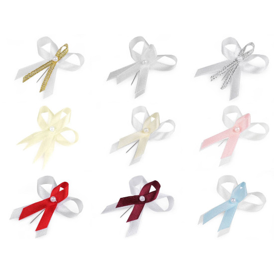 Satin wedding ribbon bow width 35 mm - Cream lightest (100 Pieces) Satin wedding ribbon bow width 35 mm - Cream lightest (100 Pieces)