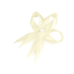 Satin wedding ribbon bow width 35 mm - Cream lightest (100 Pieces)