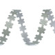 Aplikacja satynowa w taśmie szerokość 10mm kwiatki - White (1 Metr) Aplikacja satynowa w taśmie szerokość 10mm kwiatki - White (1 Metr)