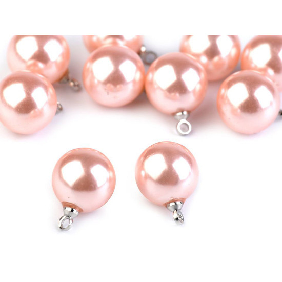 Faux pearl bead with loop ø11 mm - Pearl (100 Pieces) Faux pearl bead with loop ø11 mm - Pearl (100 Pieces)