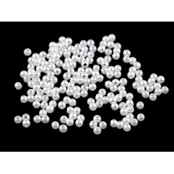Wachsperlen aus konststoff glance / perlen ø3 mm - Weiß (10 Gramm)