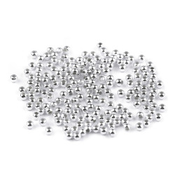 Wachsperlen aus konststoff glance / perlen ø3 mm - Silber (500 Gramm)