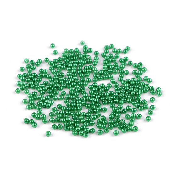 Plastic beads glance ø3 mm - Green (10 Grams) Plastic beads glance ø3 mm - Green (10 Grams)