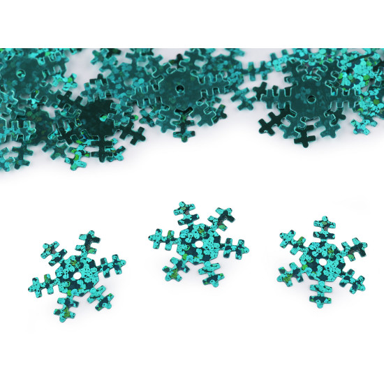 Sequins / confetti ø19 mm, snowflakes - Silver (10 Grams) Sequins / confetti ø19 mm, snowflakes - Silver (10 Grams)
