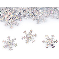 Sequins / confetti ø19 mm, snowflakes - Silver (10 Grams)