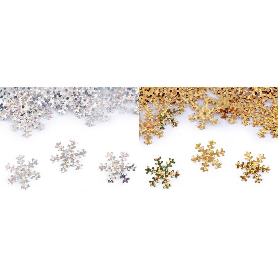 Sequins / confetti ø19 mm, snowflakes - Silver (10 Grams) Sequins / confetti ø19 mm, snowflakes - Silver (10 Grams)