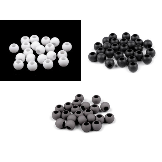 Koraliki plastikowe matowe 11x14mm duży otwór do przewlekania - Czarny (10 Sztuki) Koraliki plastikowe matowe 11x14mm duży otwór do przewlekania - Czarny (10 Sztuki)