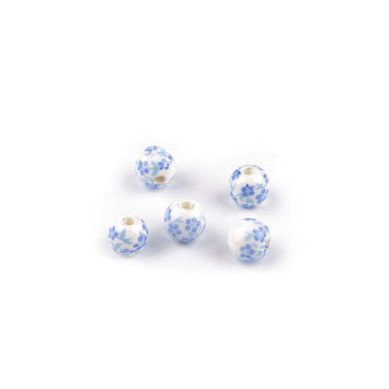 Porcelain beads with flowers ø8 mm - Multicolor (100 Pieces) Porcelain beads with flowers ø8 mm - Multicolor (100 Pieces)