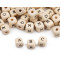 Perles en bois avec lettres, 10 x 10 mm, 2e qualité - Naturel clair (4 Sachets)