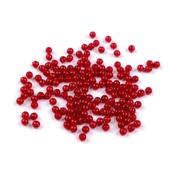 Plastic beads / imitation pearls glance ø4 mm - Dark red (10 Grams) Plastic beads / imitation pearls glance ø4 mm - Dark red (10 Grams)