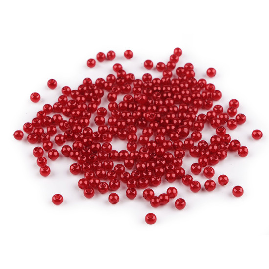 Plastic beads / imitation pearls glance ø4 mm - Dark red (10 Grams) Plastic beads / imitation pearls glance ø4 mm - Dark red (10 Grams)