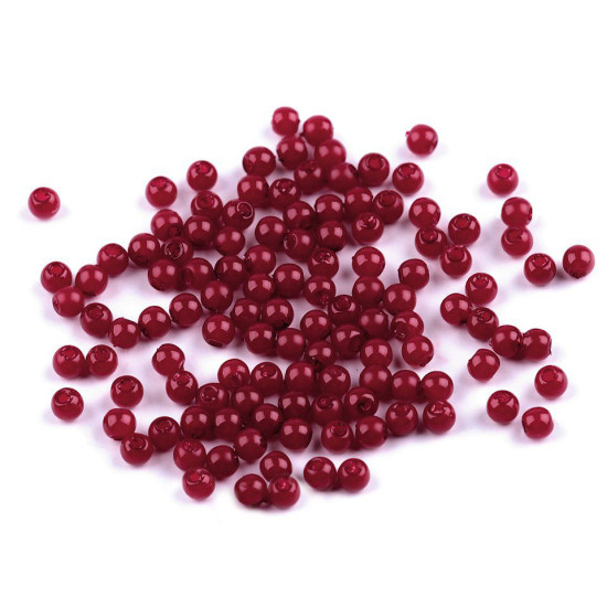Plastic beads / imitation pearls glance ø4 mm - Dark red (10 Grams) Plastic beads / imitation pearls glance ø4 mm - Dark red (10 Grams)